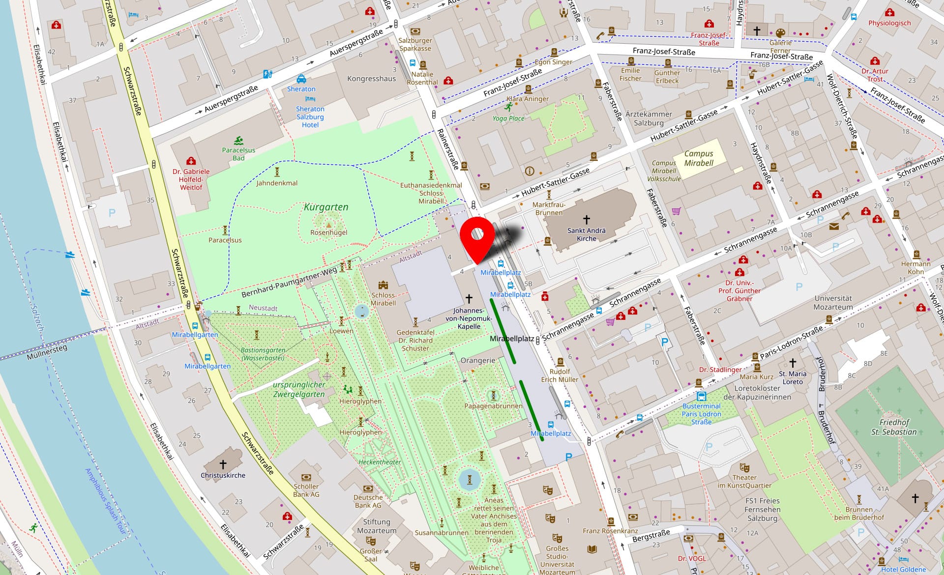 map1920 Treffpunkt: Haupteingang Schloss Mirabell, Mirabellplatz 4 (gegenüber Andräkirche)